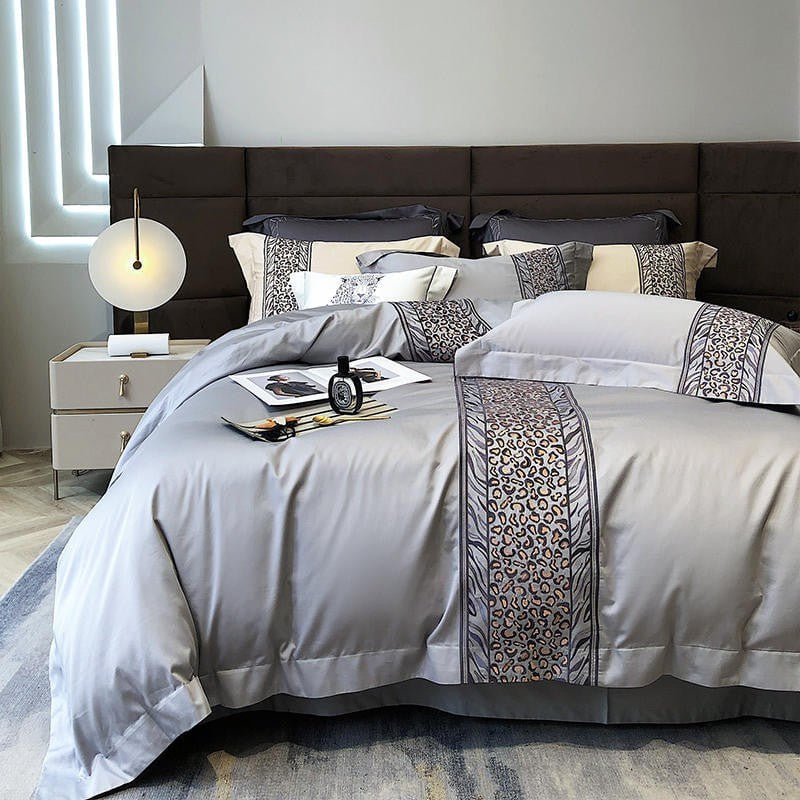 Leopard Grey – Luxury Egyptian Cotton Duvet Cover Set