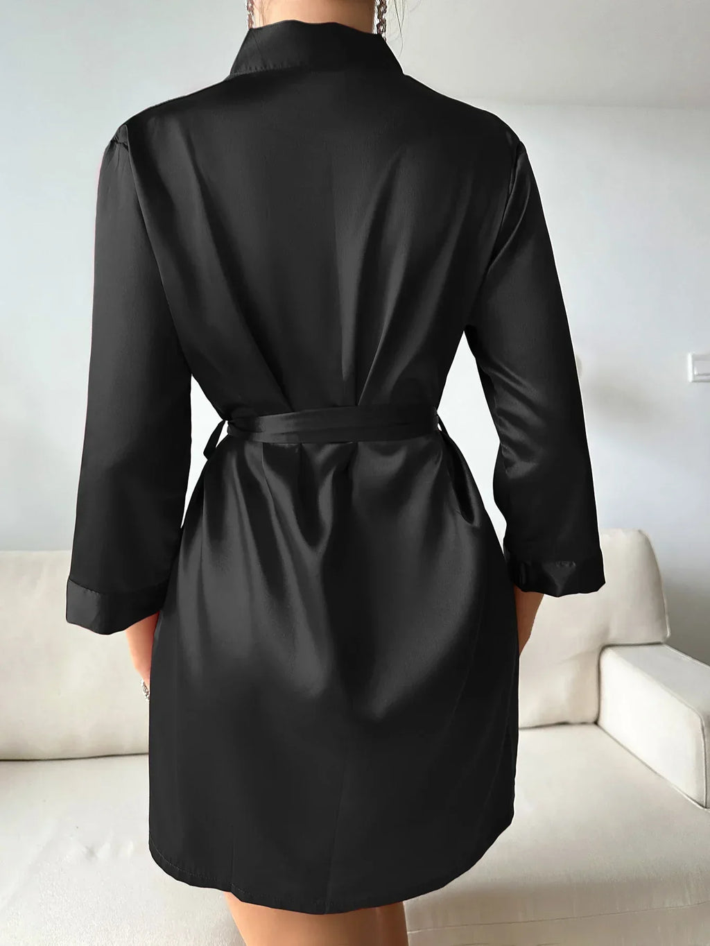 ChicWrap Morning Gown - Luxury Glazed Silk Morning Gown