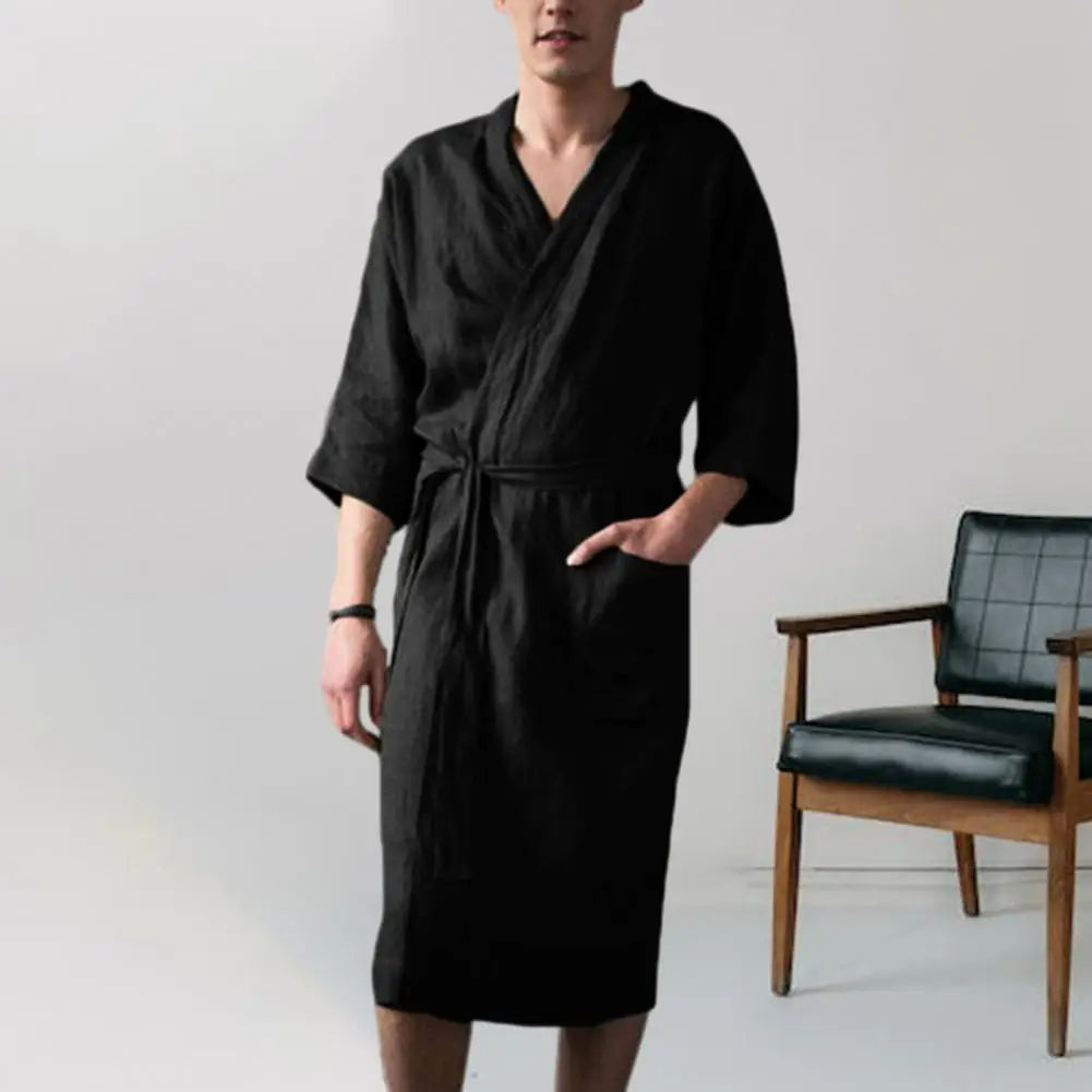 ClassicLounge Bathrobe - Stylish Cotton Bathrobe for Men