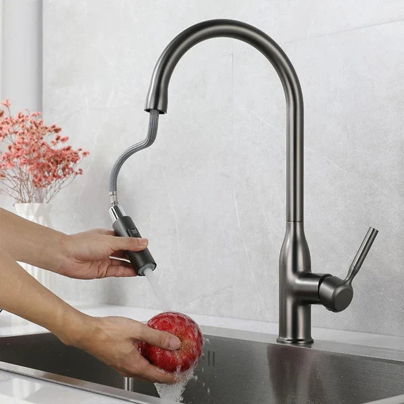 SteelFlow Kitchen Faucet - Modern Pull-Out Design Faucet