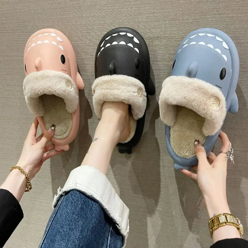 SharkSlippers - Playful Shark Cotton Slippers for Comfortable Indoor Use