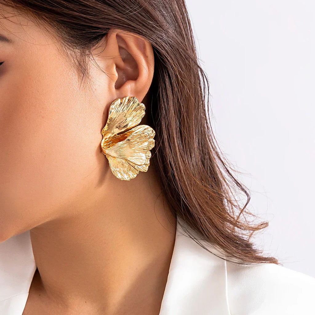 BlossomMetal Earrings – Elegant Metal Petals