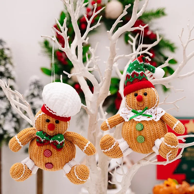 Festive Gingerbread Man Hanging Ornament for Christmas Decoration – Yellow