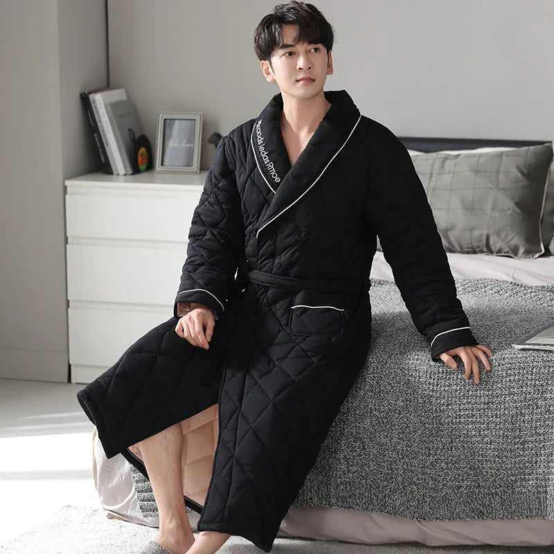 CozyLayer Robe - Luxurious 3-Layer Winter Bathrobe for Style and Comfort