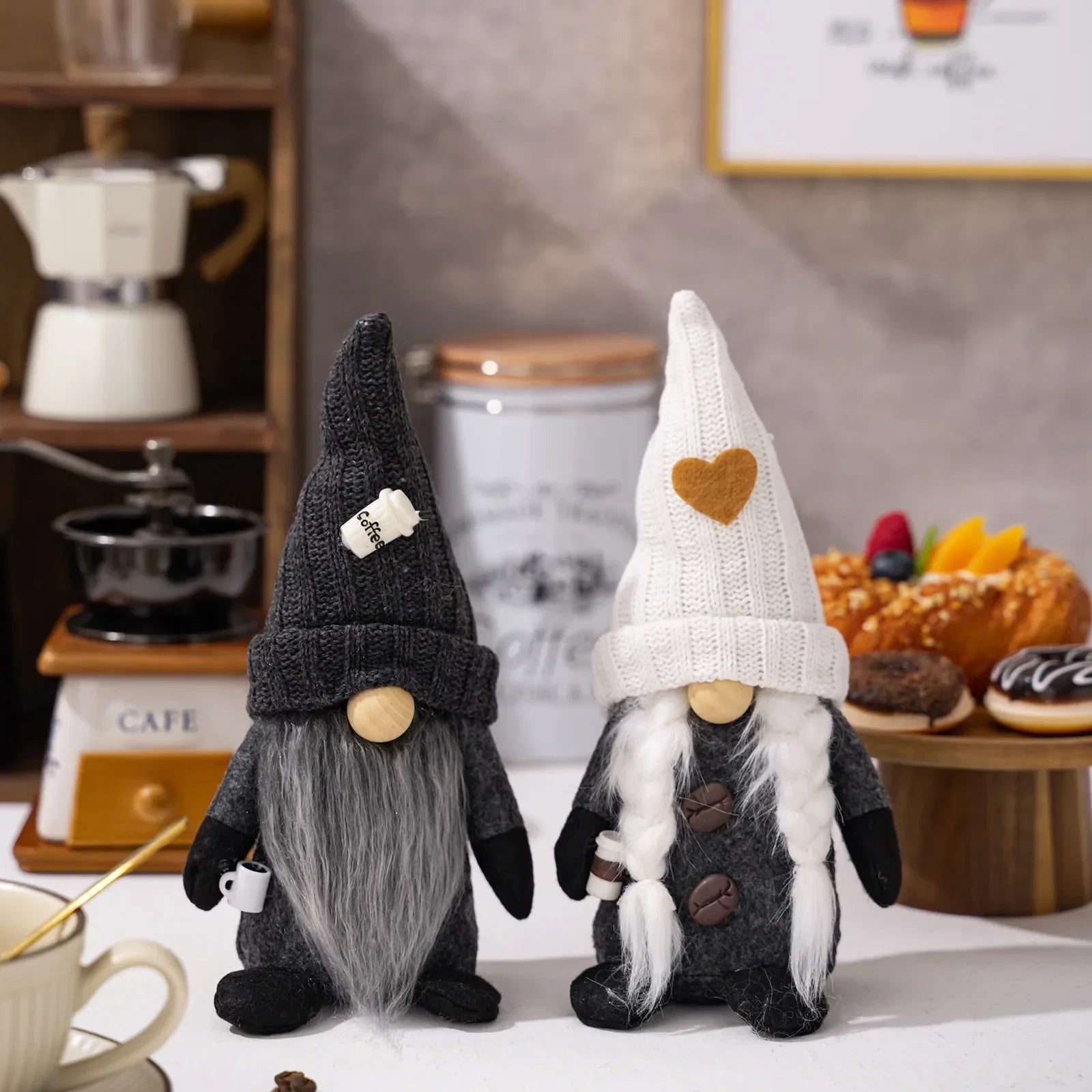 Scandinavian Coffee Gnome Dolls – Atmospheric Decoration