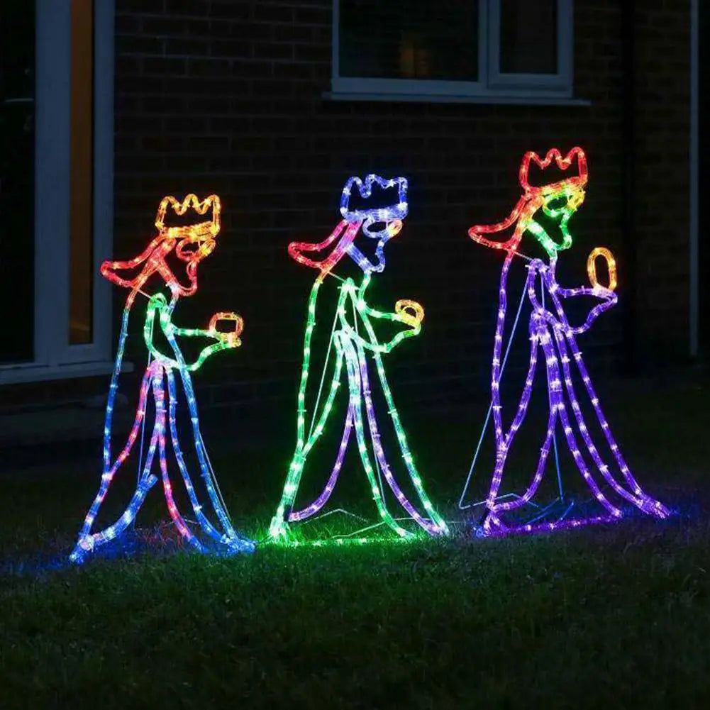 Enchanting Glow Christmas Lights - Captivating LED Three Wise Men Decoration