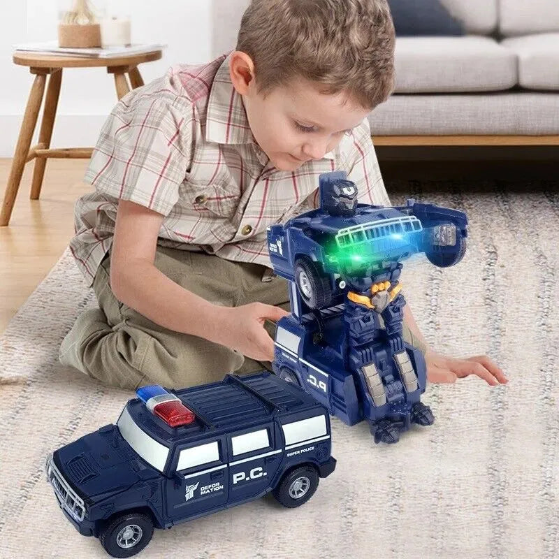 RoboPolice Toy - Transformable Police Car and Robot for Kids