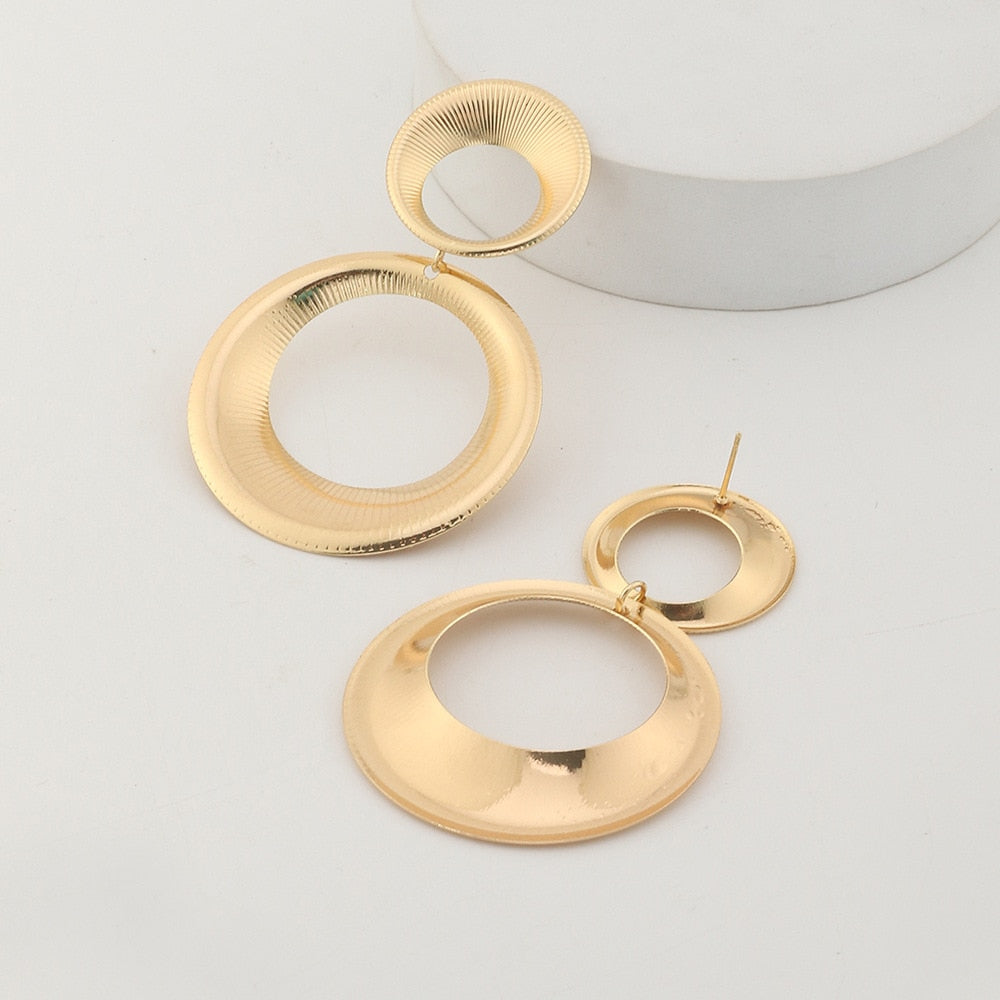Gold Circle Earrings | Unique Statement Jewelry for a Bold Look