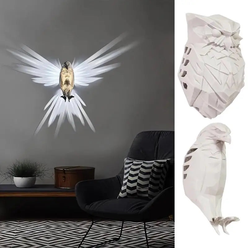 OwlLight - 3D Owl Wall Lamp for Bedroom
