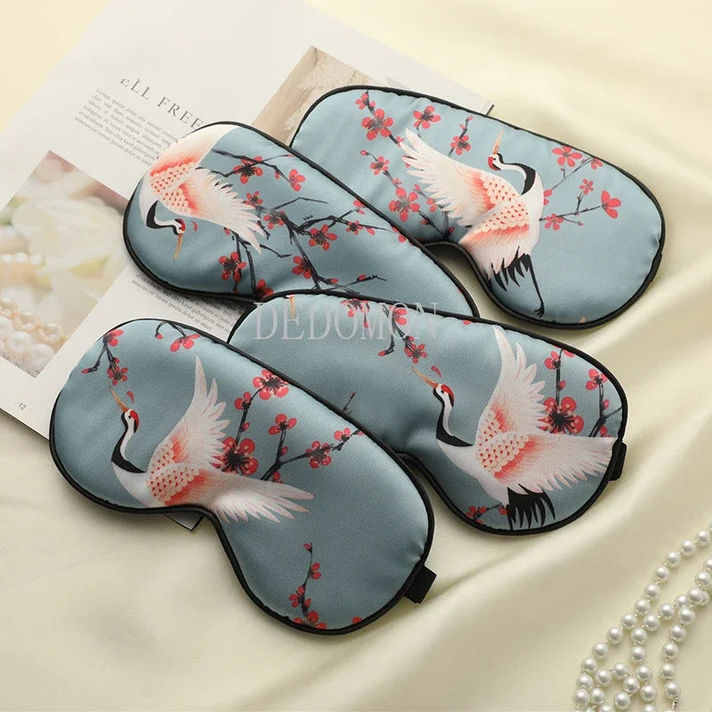Grue de Soie – Luxury Silk Sleep Mask with Crane Design