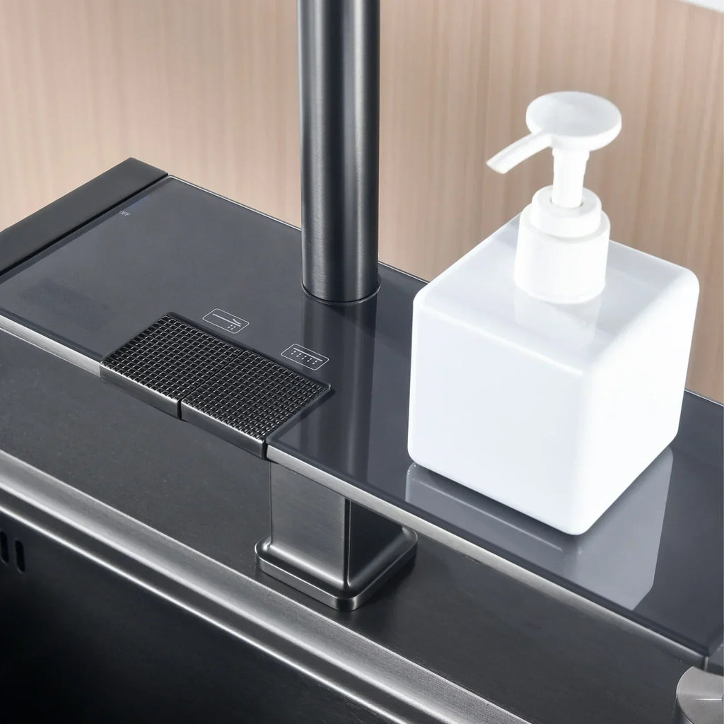 GleamFlow – Stylish Digital Kitchen Faucet in Chrome