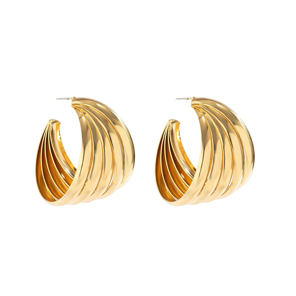 Classic Elegance Earrings - Stylish Metal Hoop