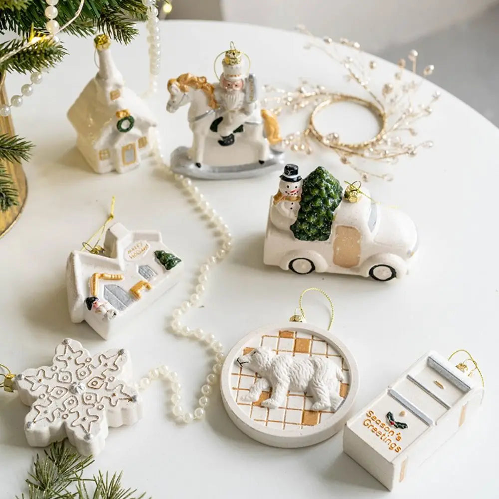 CharmingSnow Christmas Decorations – Enchanting Ceramic Christmas Hanging Decorations