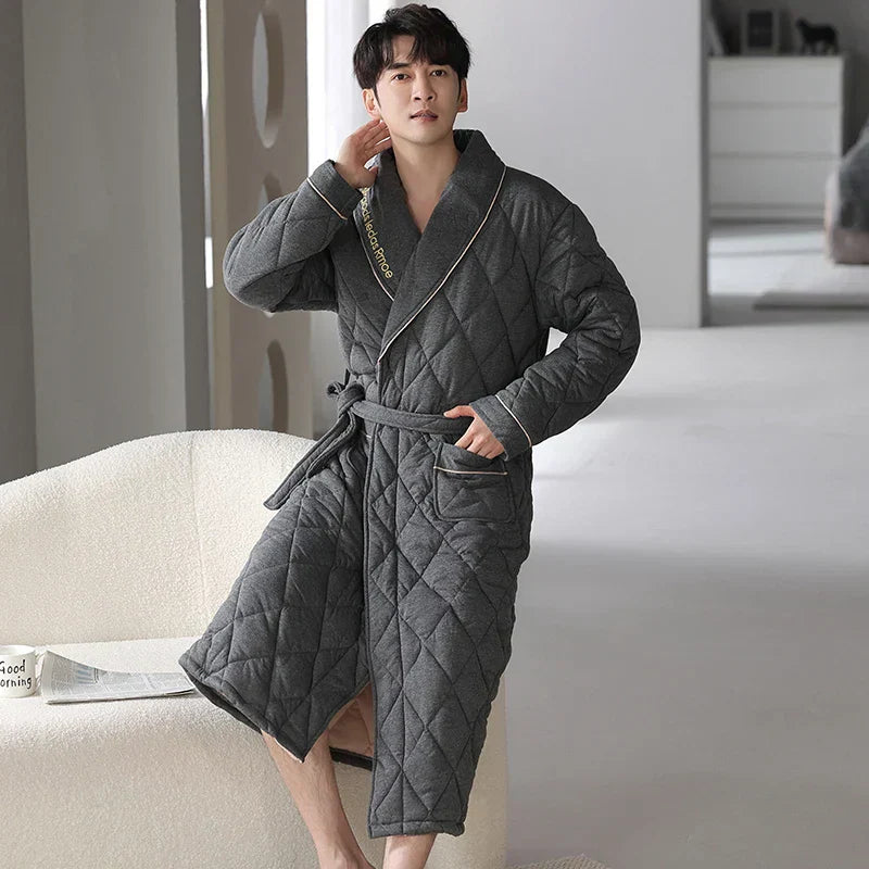 CozyLayer Robe - Luxurious 3-Layer Winter Bathrobe for Style and Comfort