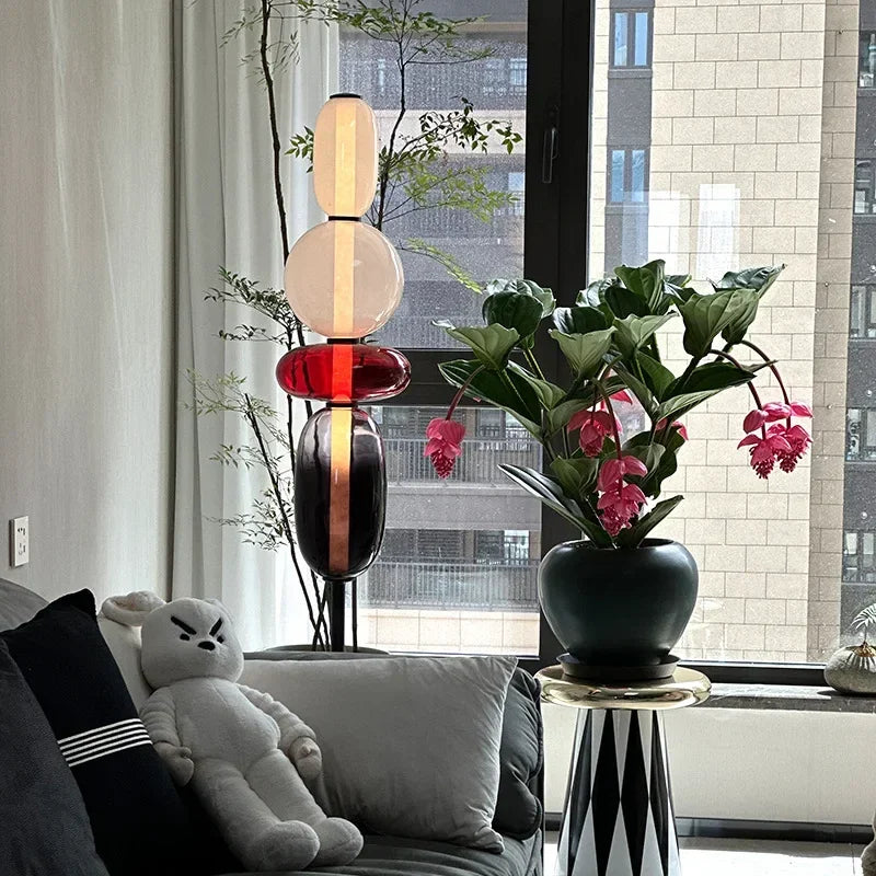 ChromaLuxe - Designer Floor Lamp with Color Accents for a Sparkling Ambiance