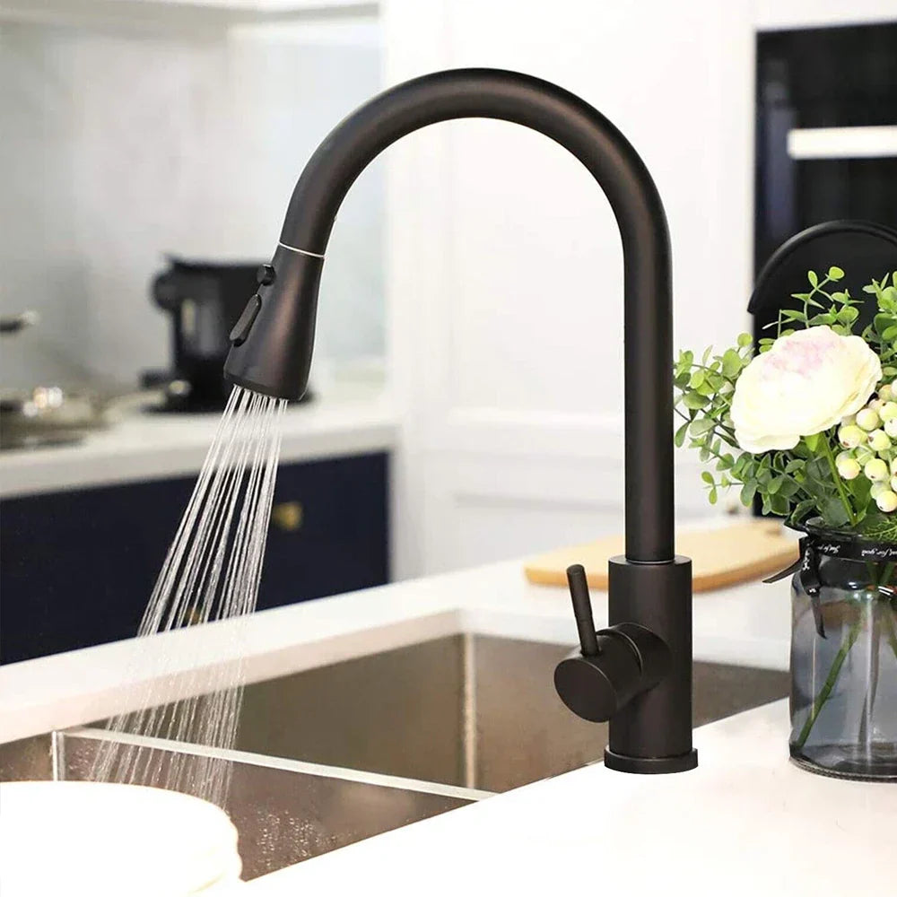 BlackStream Faucet – Modern Pull-Out Kitchen Faucet Black