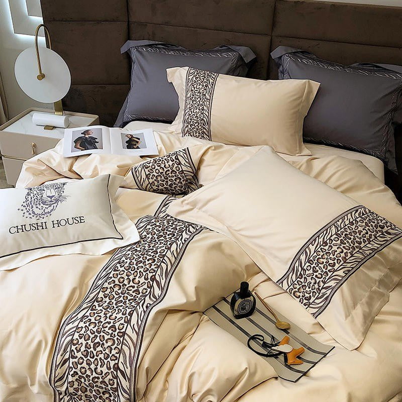 Leopard Grey – Luxury Egyptian Cotton Duvet Cover Set