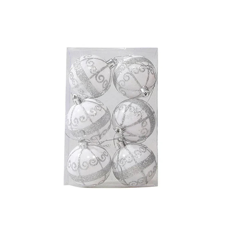 Charming Christmas Decoration - Elegant Snowflake Christmas Baubles Set of 6