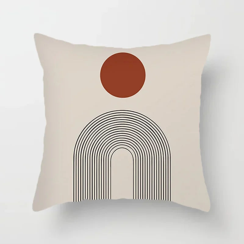 Aurum Cushion Cover - Modern Black and White Cushion Cover with Abstract Art Print