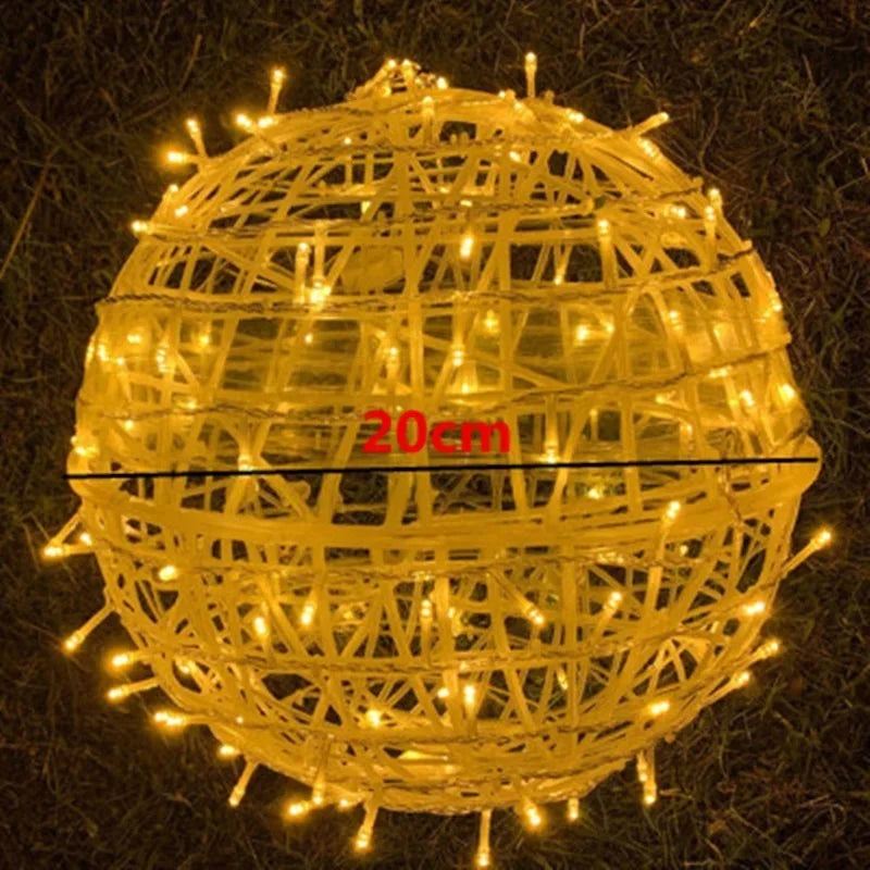 Sphere Rattan Festoon Lights - Elegant Rattan Festoon Lights for Every Occasion