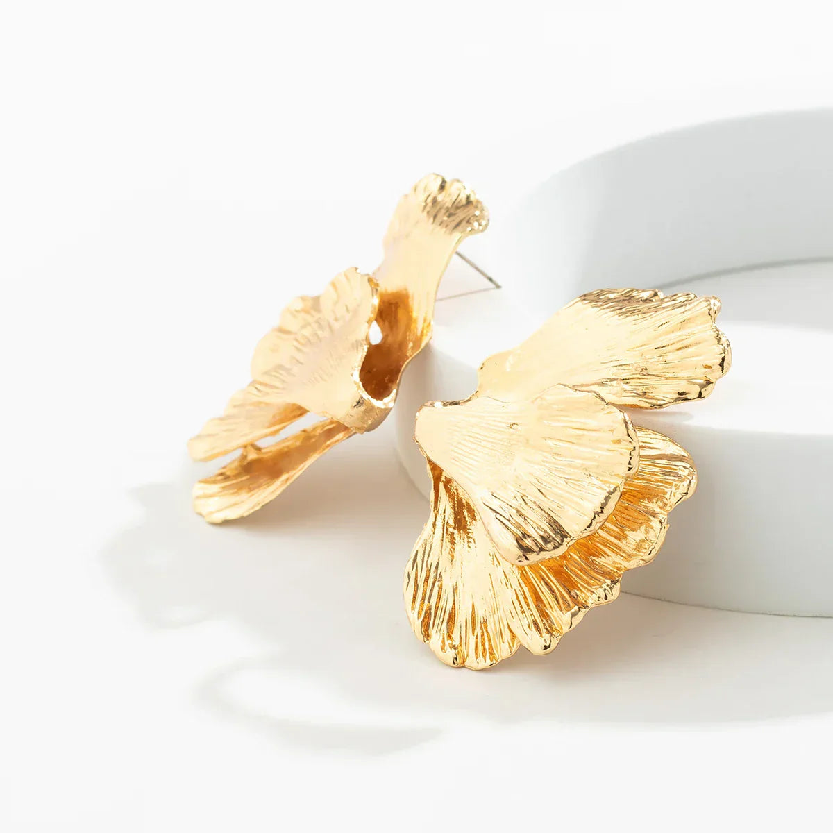 BlossomMetal Earrings – Elegant Metal Petals