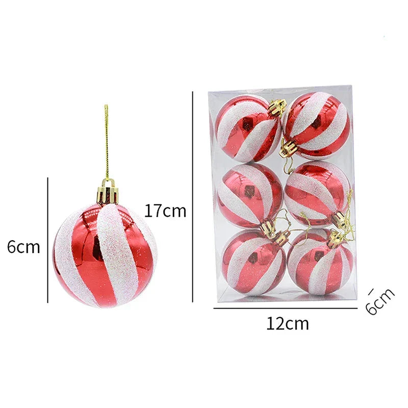 Charming Christmas Decoration - Elegant Snowflake Christmas Baubles Set of 6