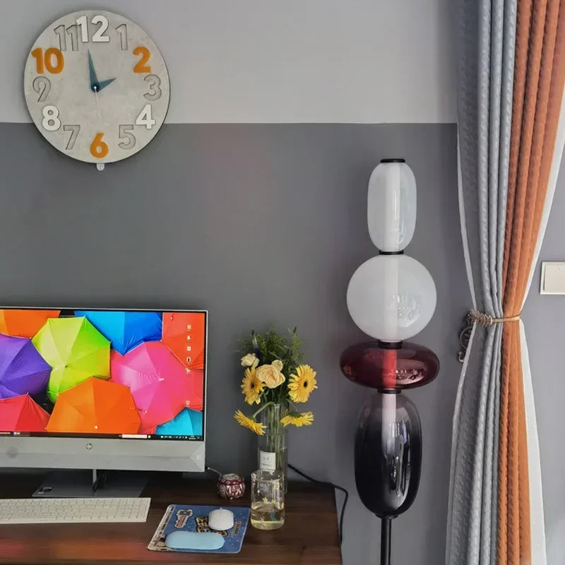 ChromaLuxe - Designer Floor Lamp with Color Accents for a Sparkling Ambiance