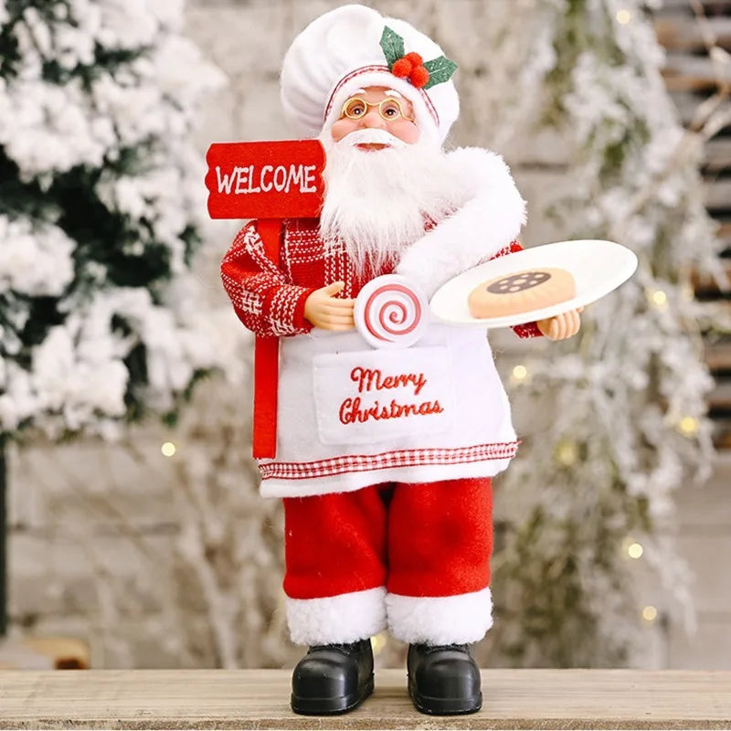 PoupeeFestive Santa Plush - Cute Santa Claus for Decoration