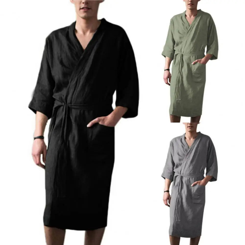 ClassicLounge Bathrobe - Stylish Cotton Bathrobe for Men