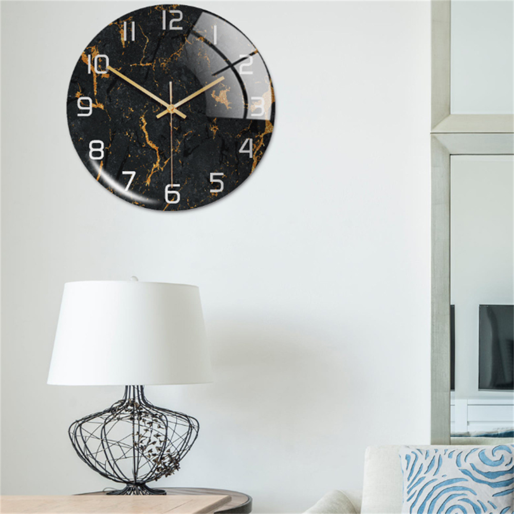 Stylish Marble Wall Clock with Silent Mechanism