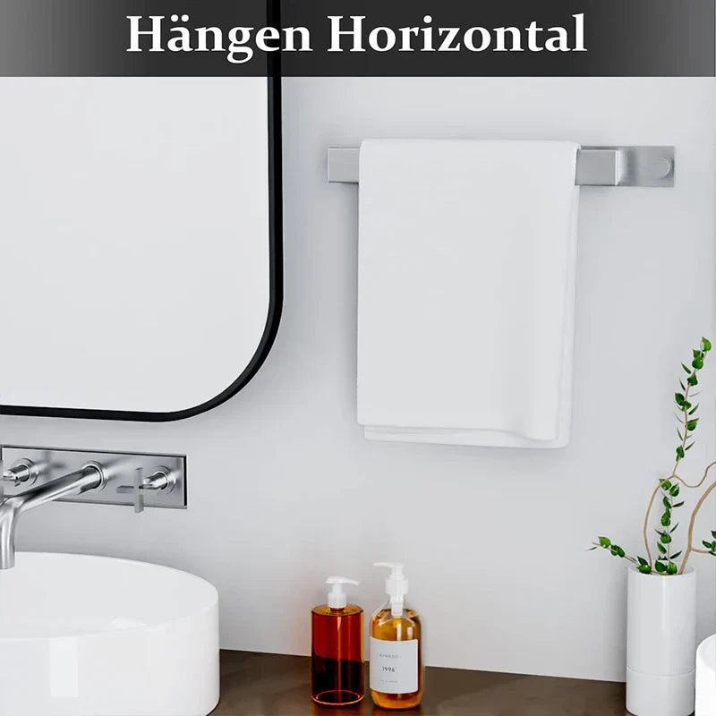 Modern Self-Adhesive Towel Rack - in Silver and Black