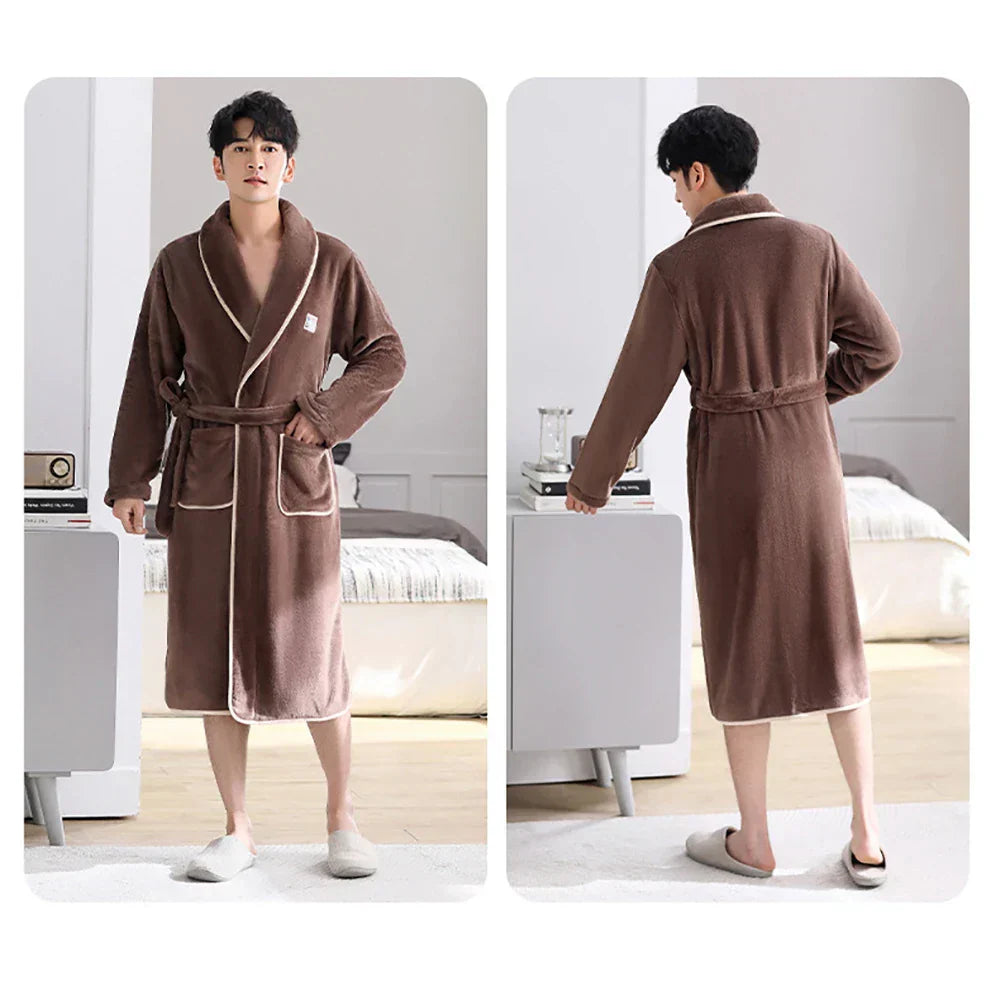 WarmPlush Robe - Luxurious Antibacterial Flannel Bathrobe