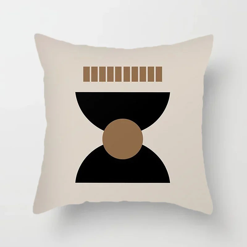 Aurum Cushion Cover - Modern Black and White Cushion Cover with Abstract Art Print