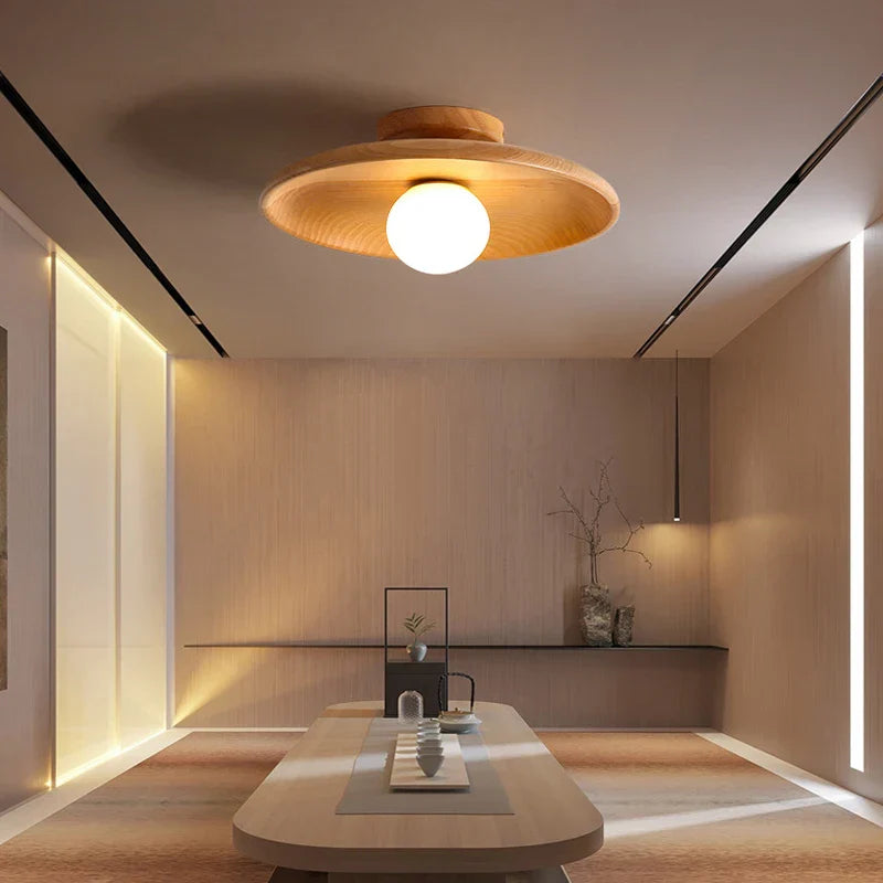 Woodland Ceiling Light - Elegant Wooden Ceiling Lamp with Warm LED Light for Your Interior