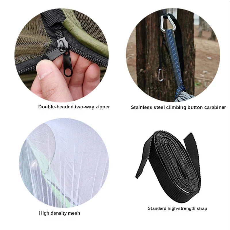 HammockPro – Hammock with Mosquito Net and Anti-Roll-Over