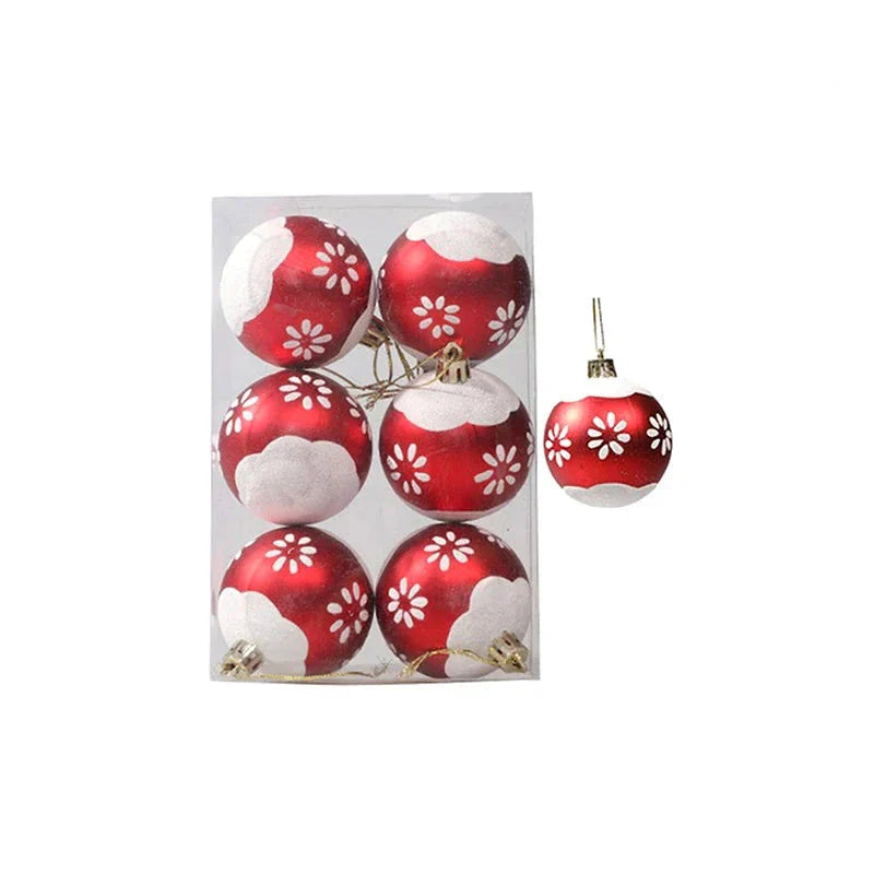 Charming Christmas Decoration - Elegant Snowflake Christmas Baubles Set of 6