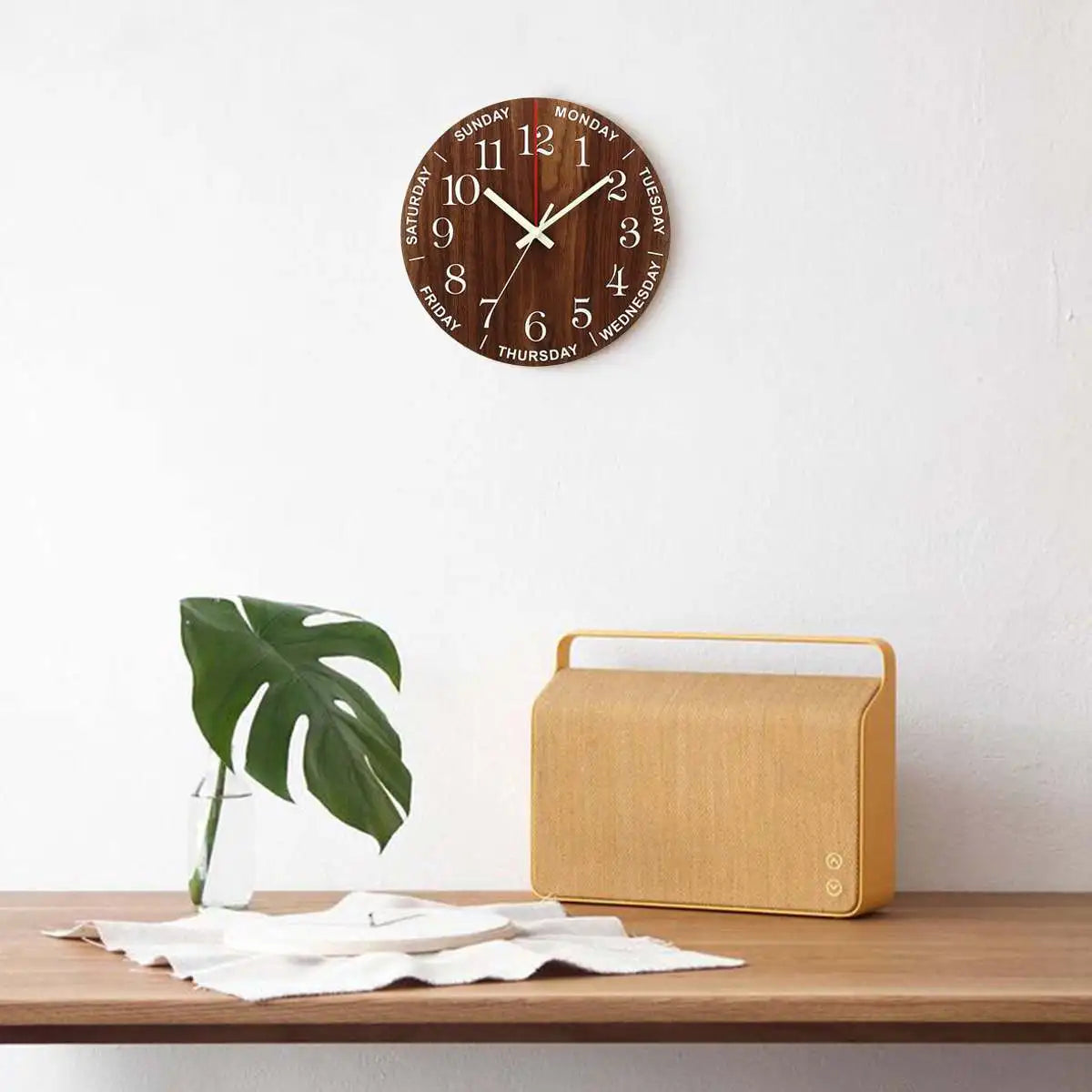 GlowClock – Luxury Wooden Wall Clock with Night Light