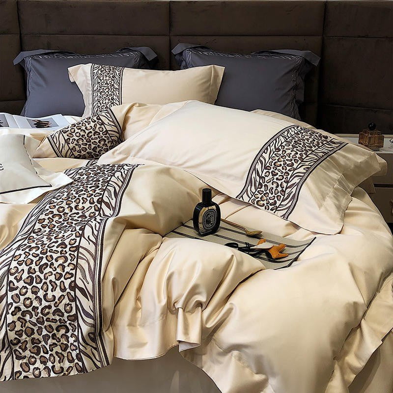 Leopard Grey – Luxury Egyptian Cotton Duvet Cover Set