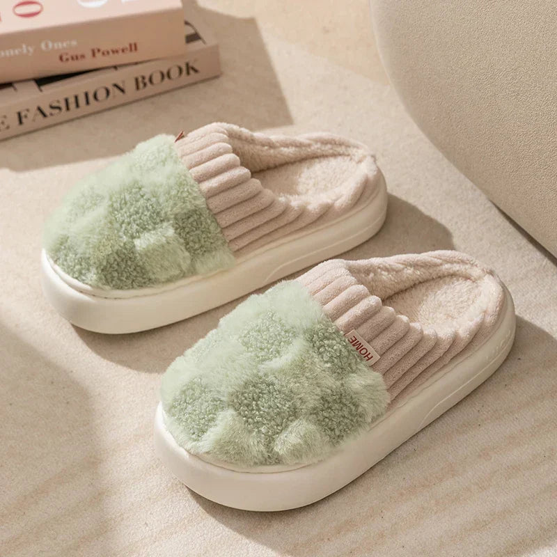 Dreamy Feet Slippers - Trendy Checked Cotton Slippers for Optimal Comfort
