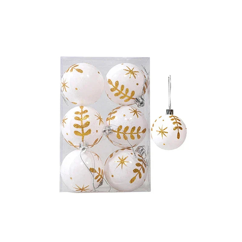 Charming Christmas Decoration - Elegant Snowflake Christmas Baubles Set of 6