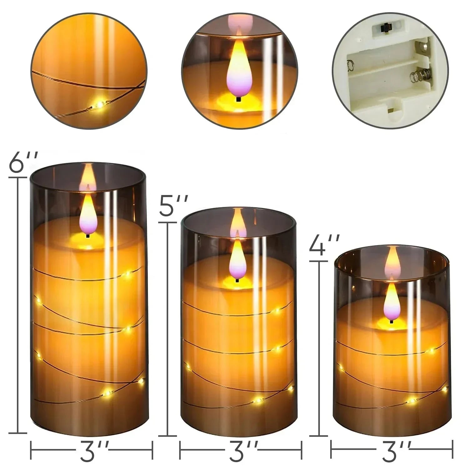 Flameflex LED Candles - Set of 3