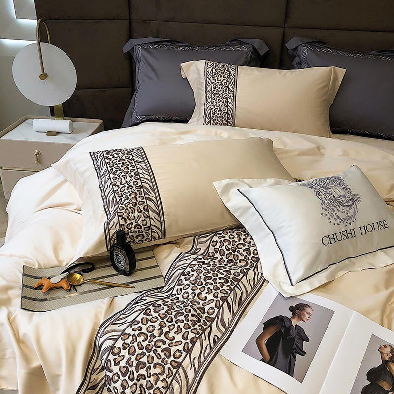 Leopard Grey – Luxury Egyptian Cotton Duvet Cover Set