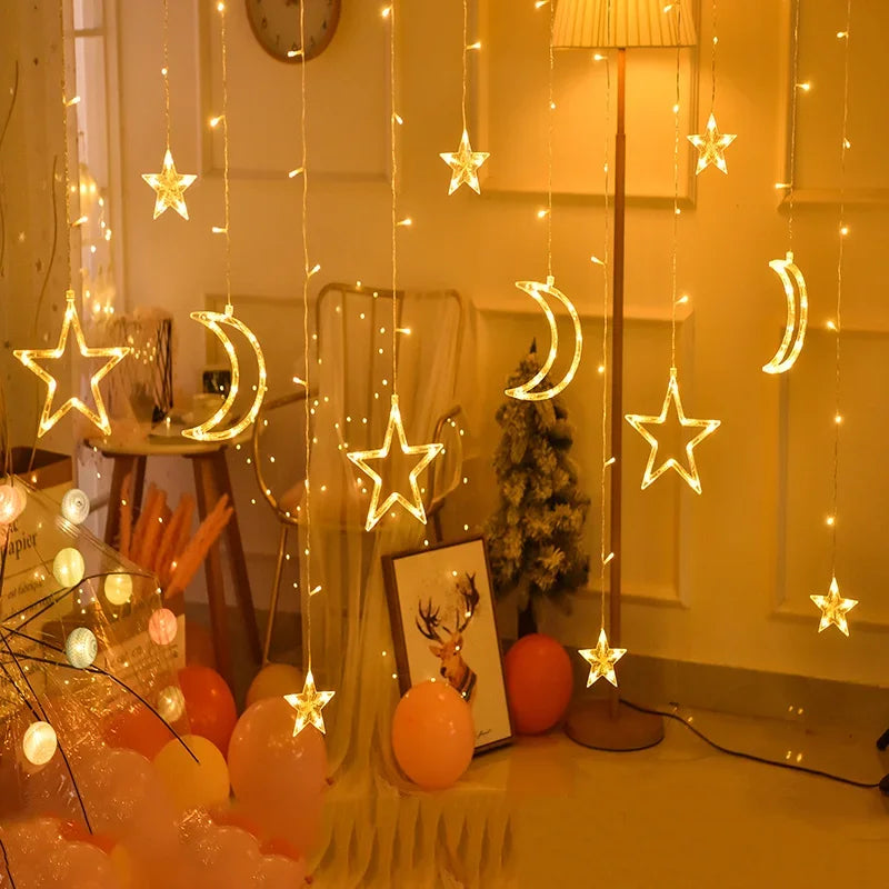 LumieresFestives String - Enchanting Stars and Moons Garland