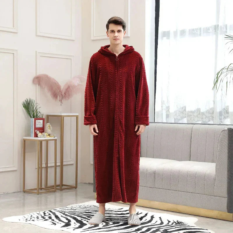OversizeWarm Bathrobe - Luxurious Oversized Flannel Comfort