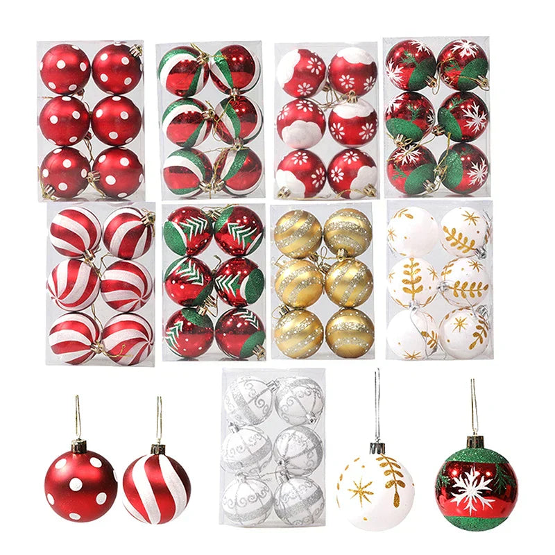 Charming Christmas Decoration - Elegant Snowflake Christmas Baubles Set of 6