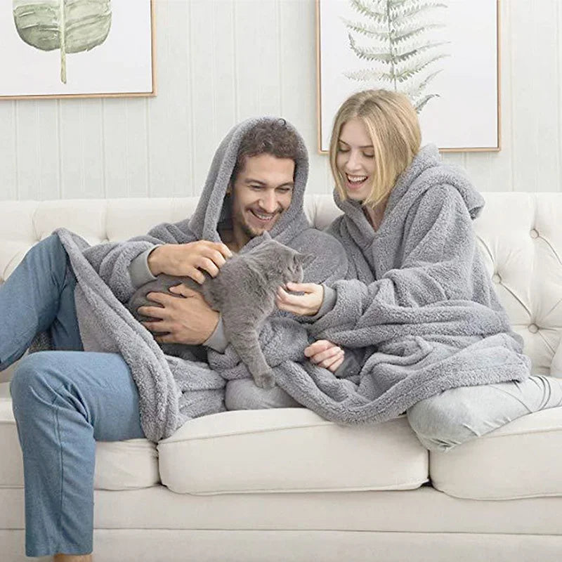 FleeceHaven Hoodie Blanket - Luxury Flannel Blanket Sweatshirt for Winter Comfort