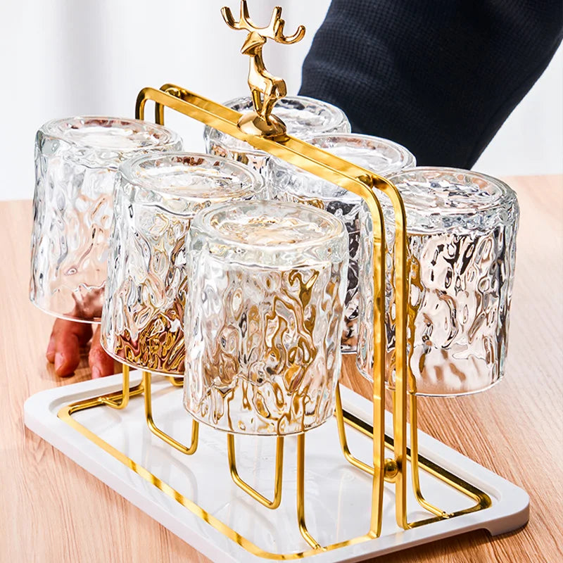 Glacio Glass Cupholder - Glass Party Holder with Reindeer Design for Luxurious Whiskey Experience