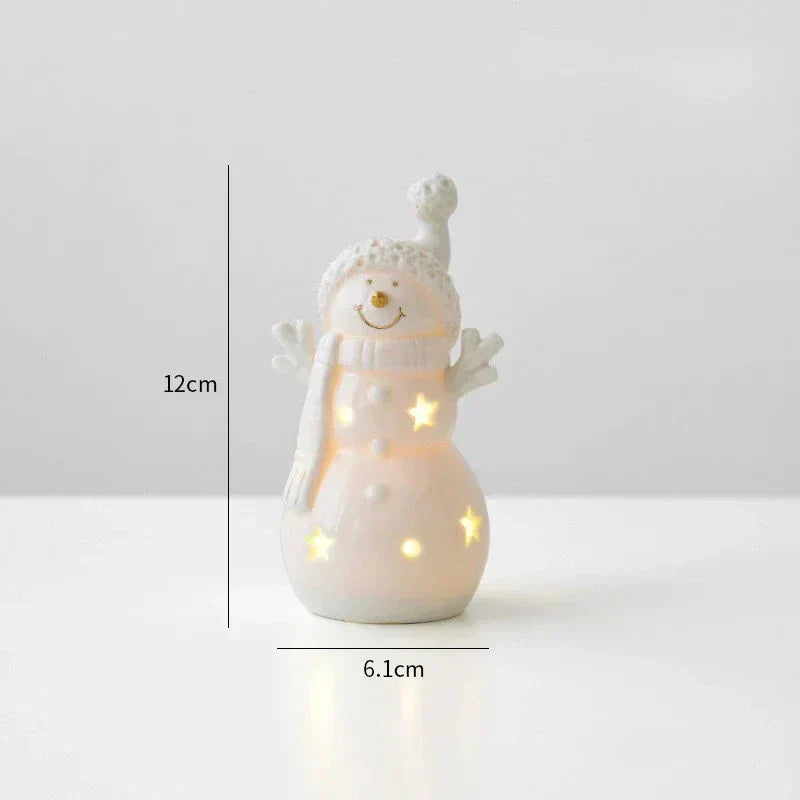 Magical Christmas Decoration - Light-Up Ceramic Snowman for Festive Decor