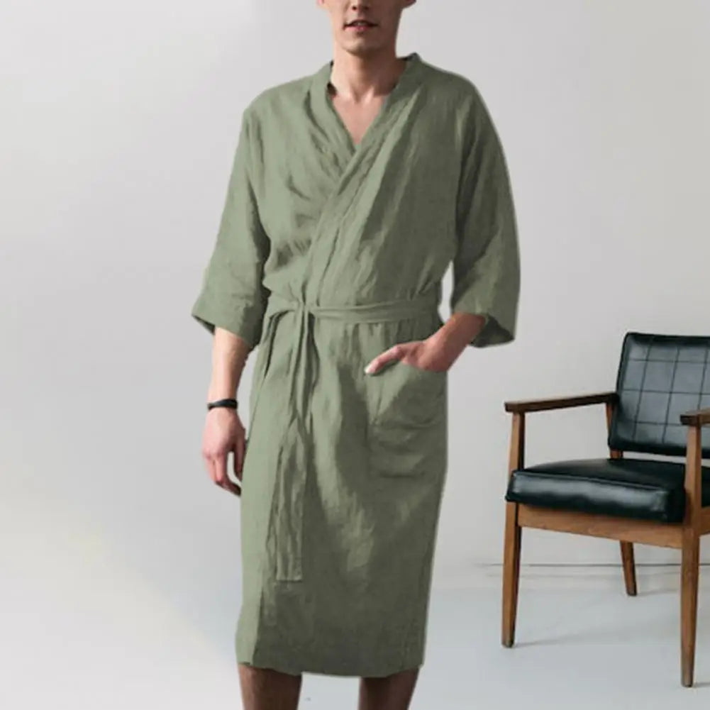 ClassicLounge Bathrobe - Stylish Cotton Bathrobe for Men