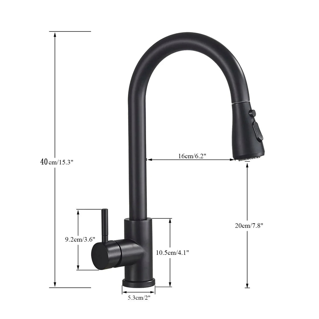 BlackStream Faucet – Modern Pull-Out Kitchen Faucet Black